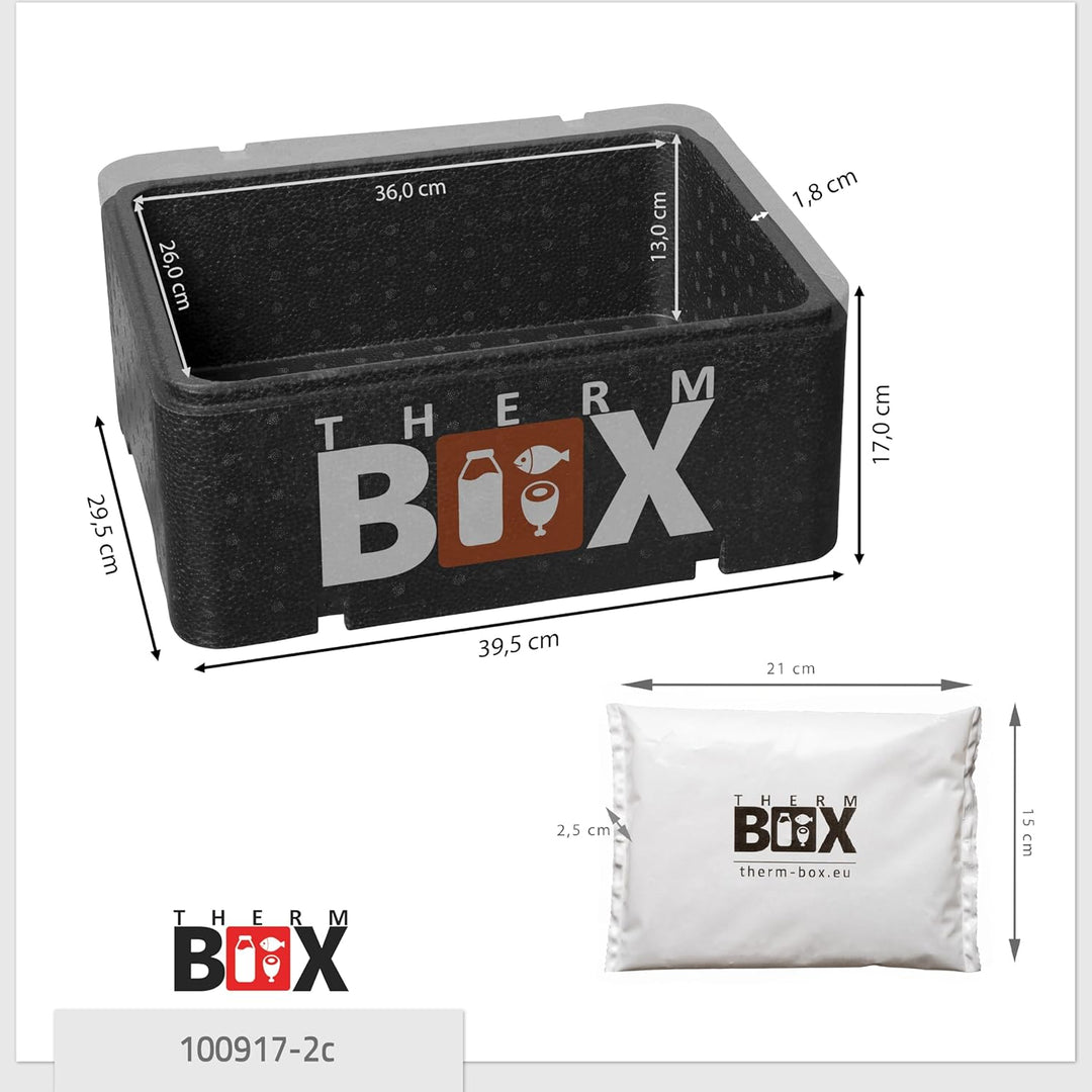 THERM BOX Styroporbox Profi gross mit Kühlakku für Kühlbox Transportbox Thermobehälter Wiederverwend