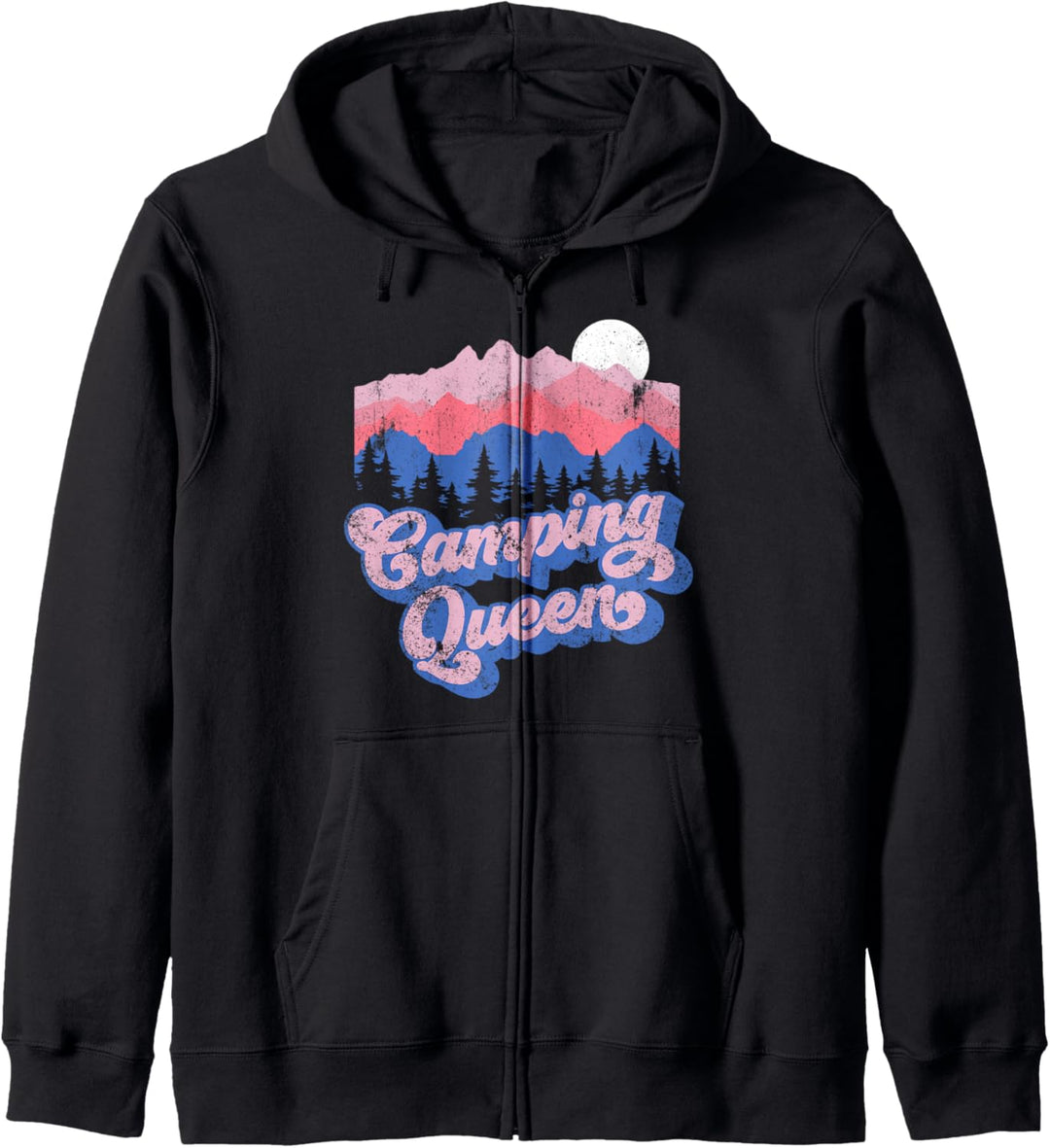 Camping Queen Retro Mountain Outdoor Damen Camping Kapuzenjacke
