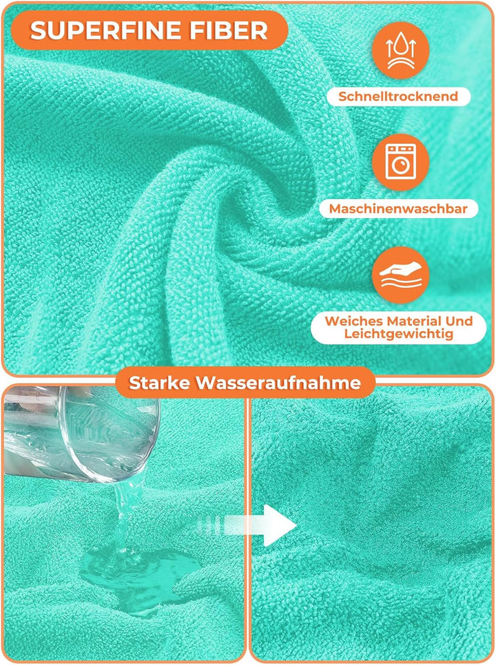 Bademantel für Hunde, Hundebademantel Aus Mikrofaser, Verstellbares Halsband Mit Klettverschluss Sch