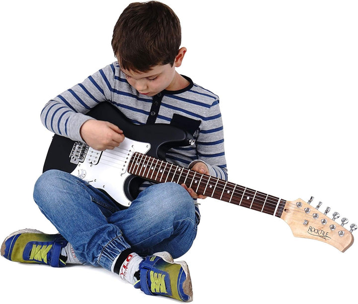 Rocktile Sphere Junior Black 3/4 E-Gitarre (weisses Schlagbrett, 1 Humbucker, 1 Single Coil, 22 Bünd