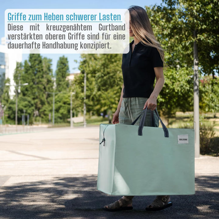 VENO 105 Liter Extra Gross Aufbewahrungstasche mit starke Griffe und Reissverschlüssen für Umzug, Au