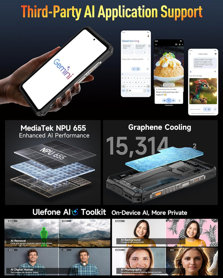 Ulefone Armor 28 Pro Outdoor Handy 5G AI Smartphone 32GB+512GB/SD-2TB, 6,67" FHD+ 120Hz AMOLED+1,04"
