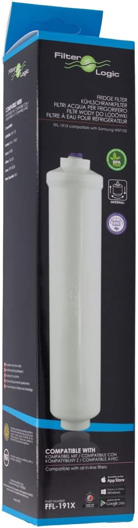 2x FilterLogic FFL-191X Externe Universal Wasserfilter für Samsung, LG, Bosch, Siemens, Haier, Grund