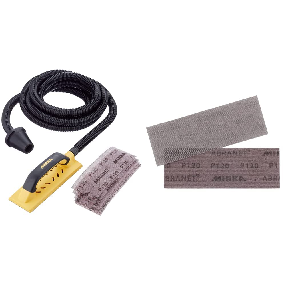 Mirka Handy Handschleifer Starter-Kit & Abranet Netz Schleifstreifen 80x230mm/Klett Schleifblätter/K