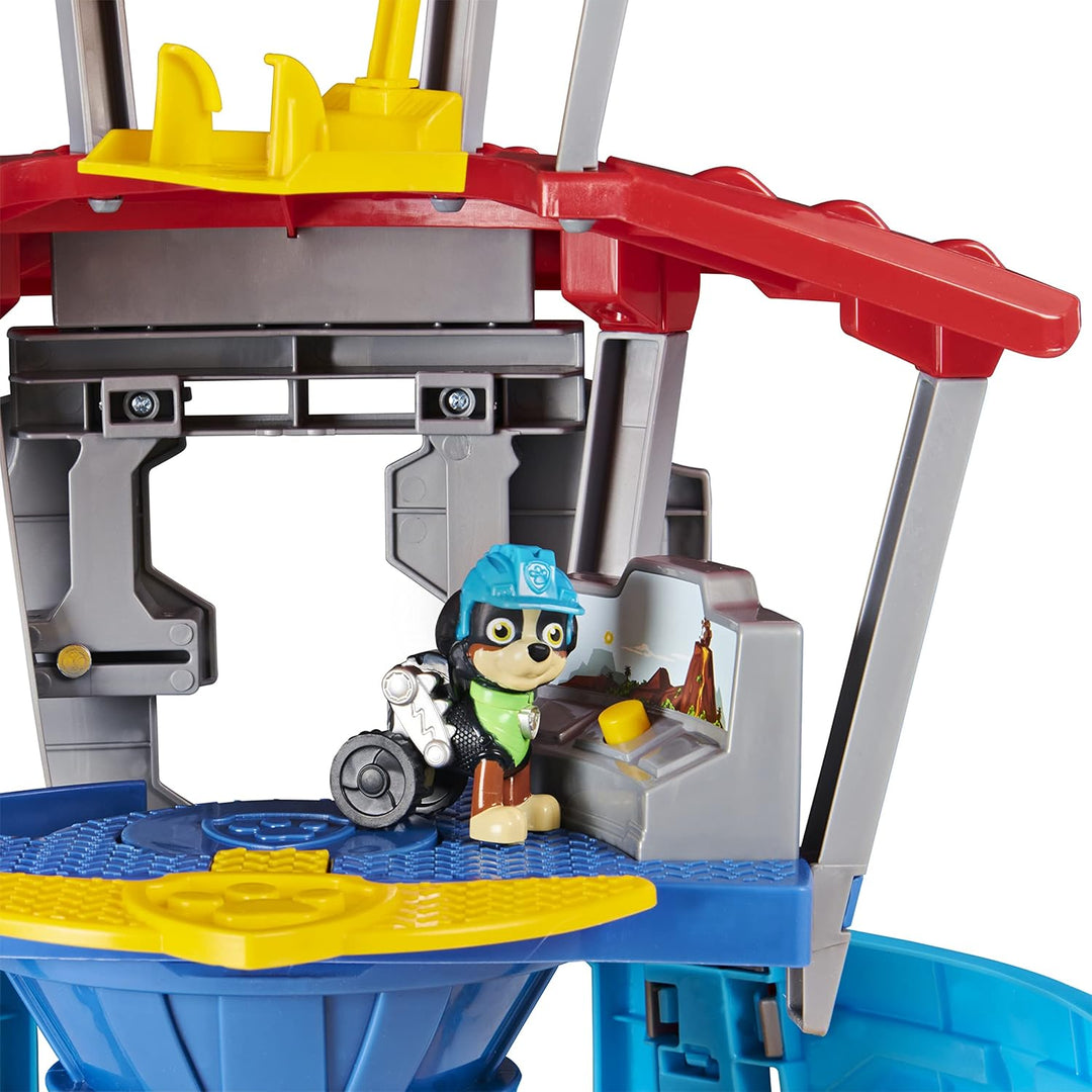 PAW Patrol Dino Rescue Hauptquartier-Spielset mit Geräuschen sowie exklusiver Rex-Figur und Fahrzeug