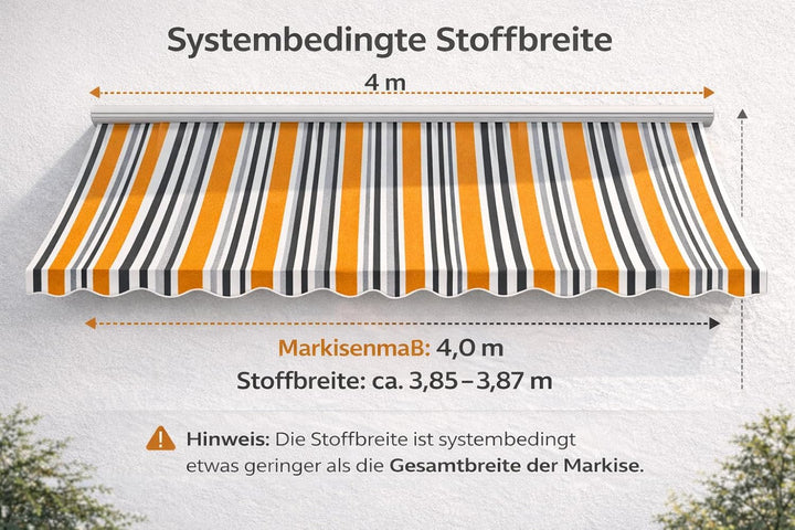 home Trends Markisenstoff Markise mit Volant 4 x 3 m Markisenbespannung ersatzstoff 387 x 300cm Balk