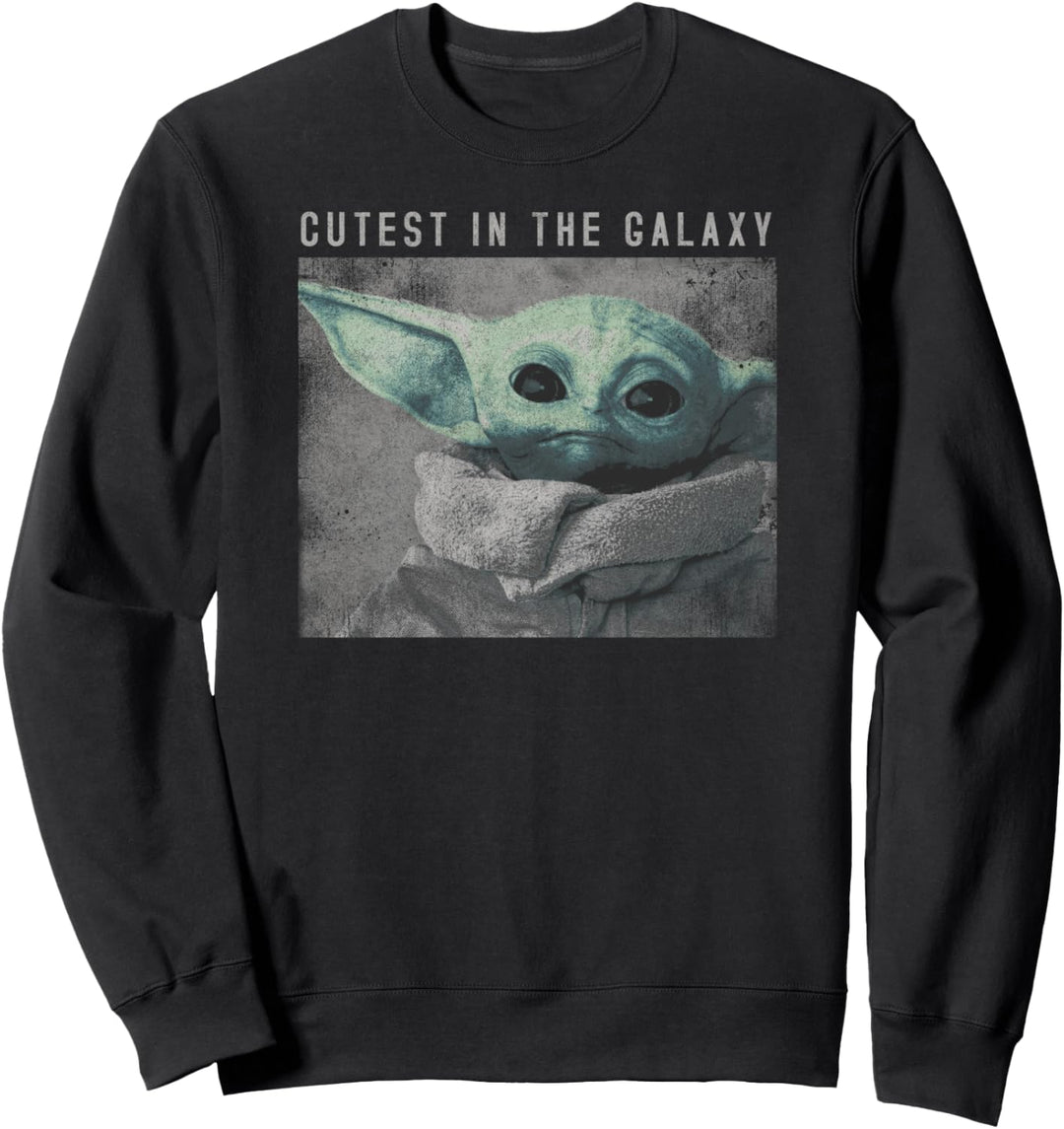 Star Wars Mandalorian The Child Distressed Cutest Galaxy Sweatshirt