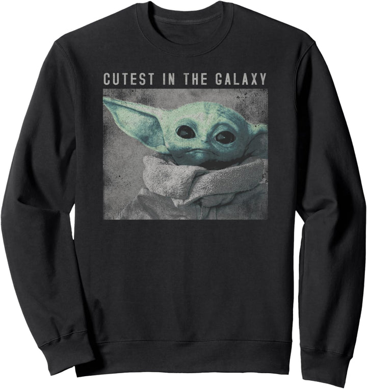 Star Wars Mandalorian The Child Distressed Cutest Galaxy Sweatshirt
