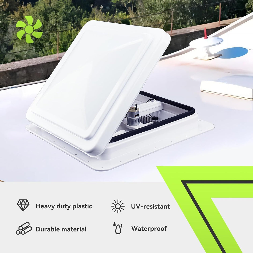 RVMATE 35,6 cm Wohnmobil-Dachventilator für Wohnmobil/Wohnmobil/Anhänger, Wohnmobil-Dachentlüftungsv