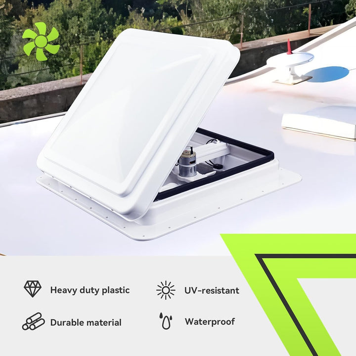 RVMATE 35,6 cm Wohnmobil-Dachventilator für Wohnmobil/Wohnmobil/Anhänger, Wohnmobil-Dachentlüftungsv