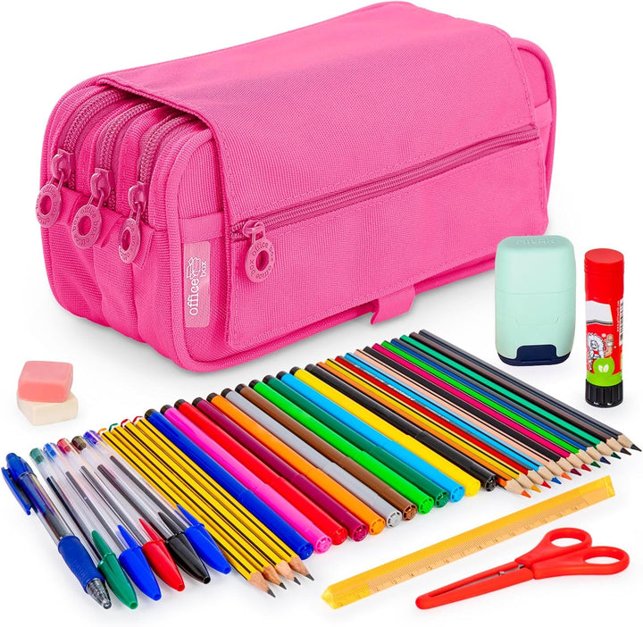 PracticDomus ColePack – Federmäppchen für die Schule, 3 Fächer, dreifaches Mäppchen mit erstklassige