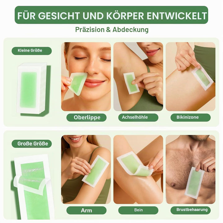 80 Stück Kaltwachsstreifen, Wachsstreifen Haarentfernung, Wax Strips, Augenbrauen Wachsstreifen, Kal
