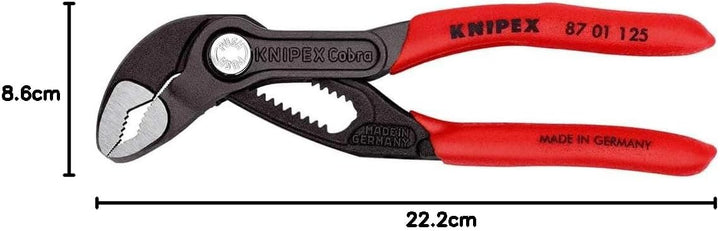 KNIPEX Cobra, Mini-Wasserpumpenzange | Rohrzange, klein, Chrom-Vanadium, atramentiert, 125 mm (SB-Ka