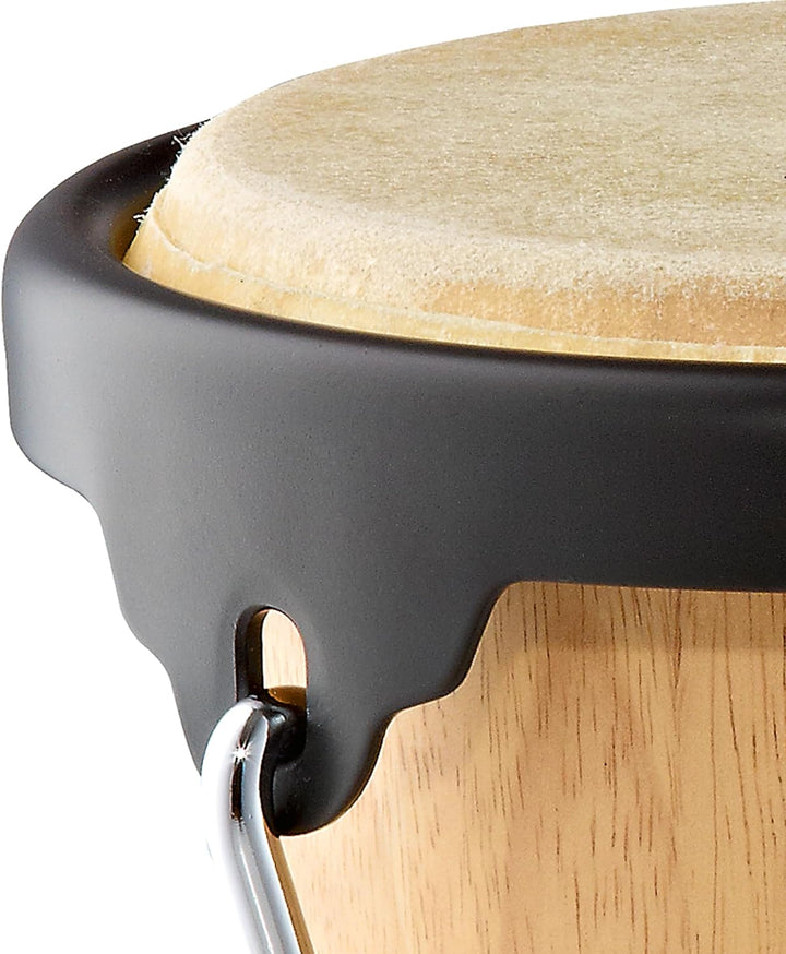 Nino Percussion NINO3NT-BK Holzbongo Kessel natur / Hardware schwarz