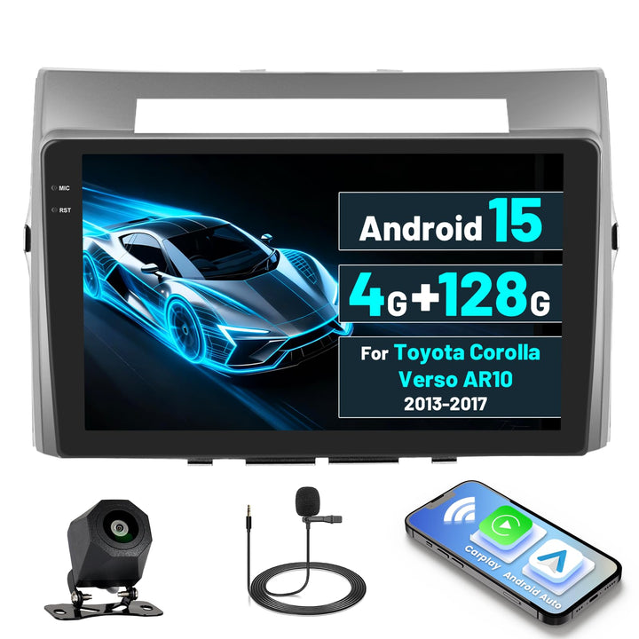 [4G+128G] Inefala Android 15 Autoradio für Tpyota Verso mit Wireless Carplay Android, 9 Zoll Touchsc