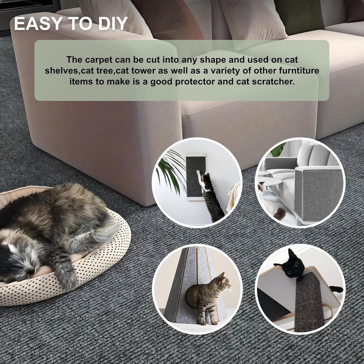 200cmx40cm Kratzmatte Selbstklebend für Katzen, DIY Kratzschutz Sofa, Kratzteppich, Kratzbretter für
