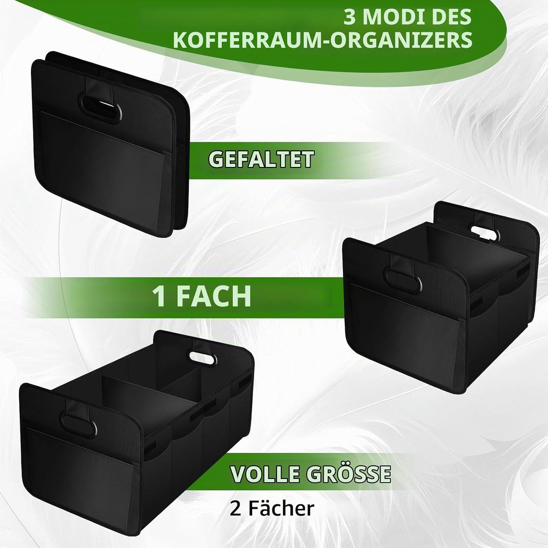 Kofferraum Organizer Auto 70L, Faltbare Kofferraumtasche mit Tragegriff, Grosse stabile Kofferraumbo