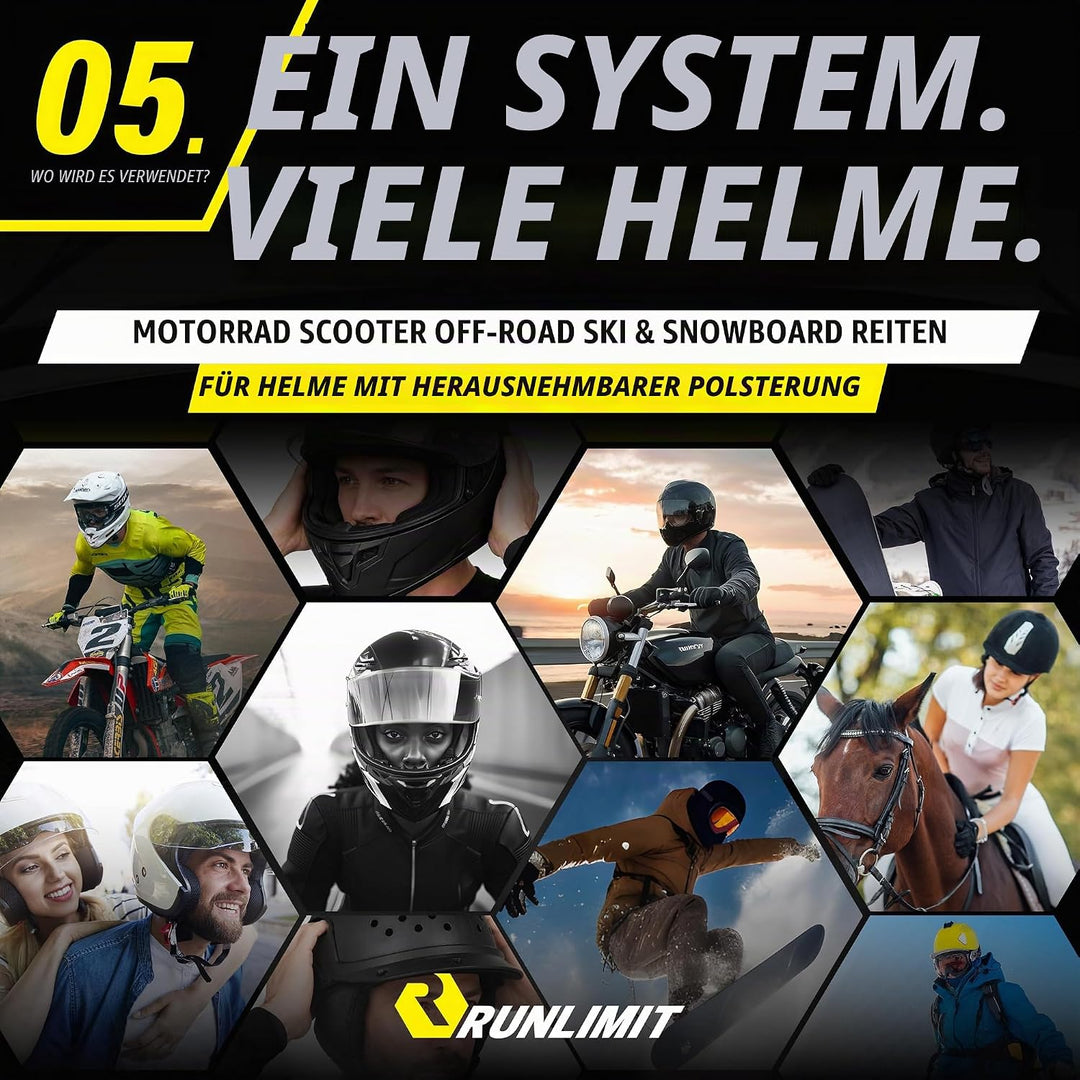 RUNLIMIT | FIT KIT Helmanpassung | Passend für jeden Helm mit herausnehmbarer | Polsterung Das Passf