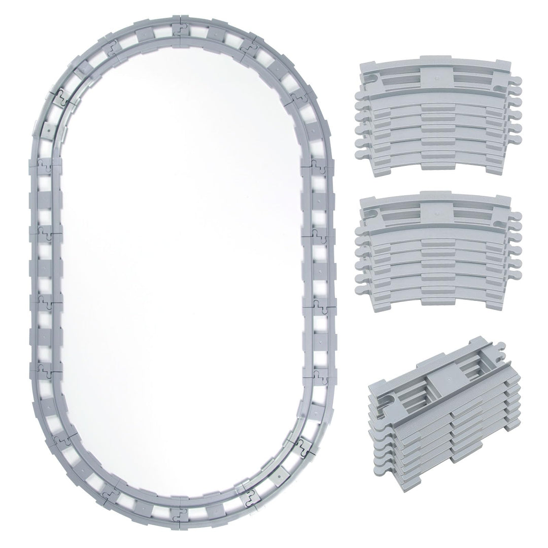 18pcs Oval Schienen Set, City Zug Schienen, bestehend aus Cross Track Gerade, Kurven Schienen, Spiel