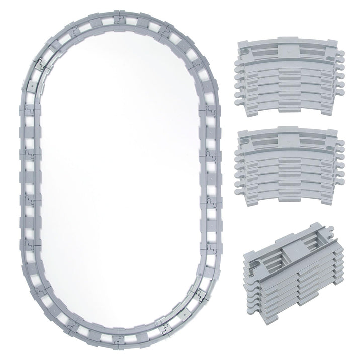 18pcs Oval Schienen Set, City Zug Schienen, bestehend aus Cross Track Gerade, Kurven Schienen, Spiel