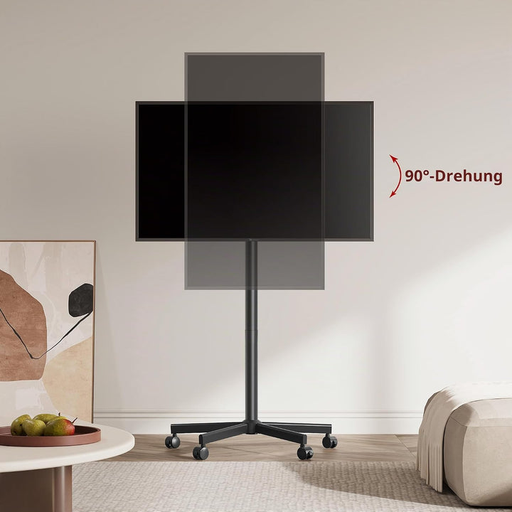 AOKCOS TV Ständer Rollbar, Fernsehständer auf Rollen für 19-42 Zoll Fernseher, TV Bodenständer Höhen