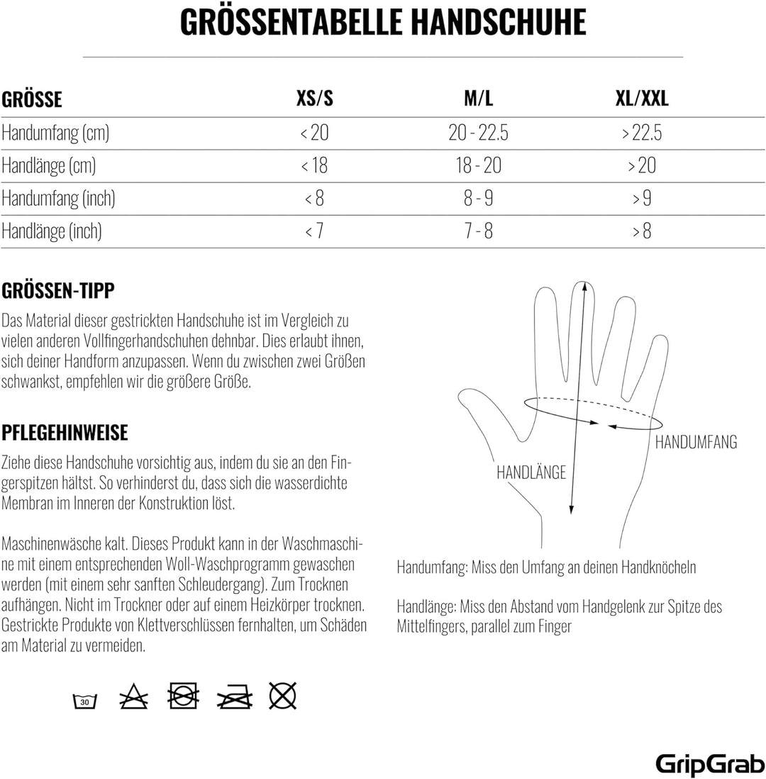 GripGrab wasserdichte Gestrickte Fahrradhandschuhe rutschfeste Winddichte Thermo Radsport Regenschut
