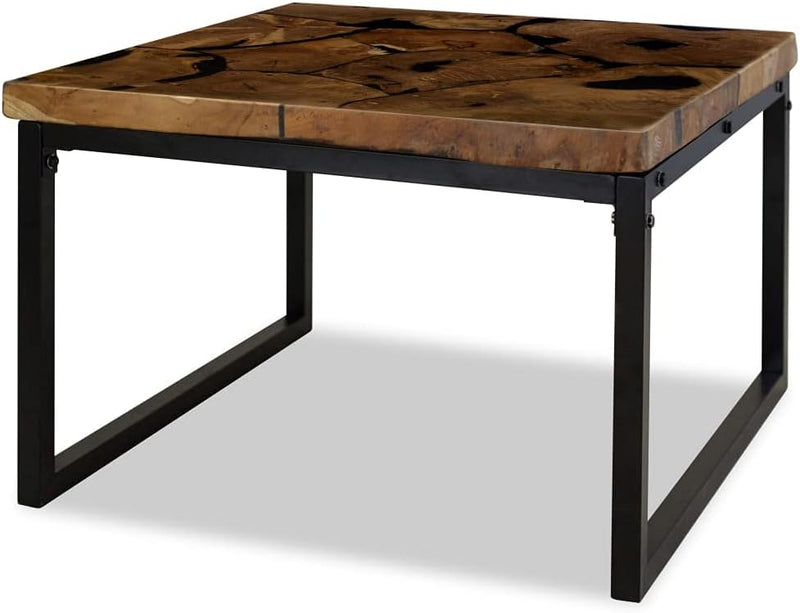 ZQQLVOO Couchtisch Beistelltisch Deko Wohnzimmer Wohnzimmertisch Couchtisch Teak Harz 60 x 60 x 40 c