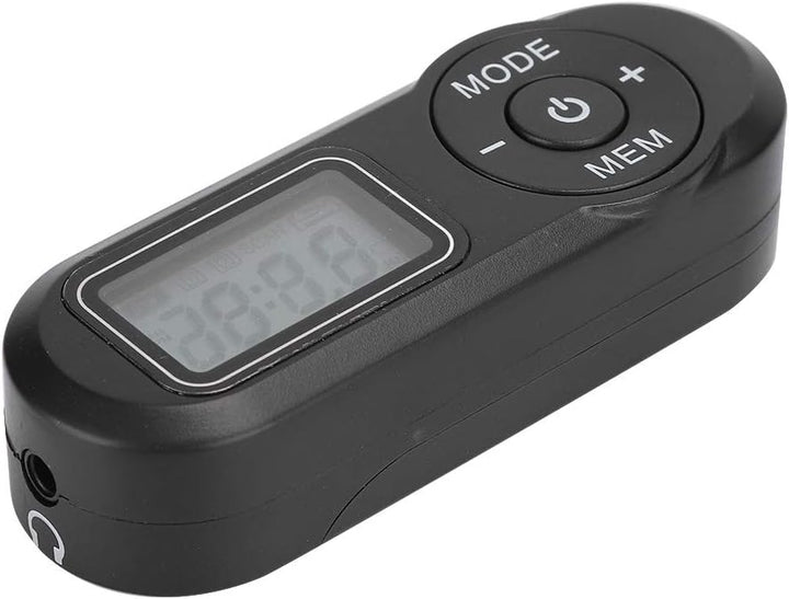 UKW-Radio, Tragbarer -1,1-Zoll-LCD-Digital-UKW-Radio-Musik-Player Schwarz mit Kopfhörer