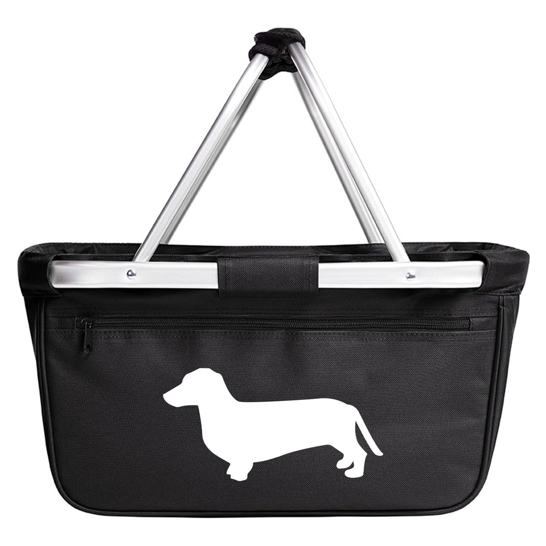 Huuraa Einkaufskorb Dackel Silhouette 20 Liter Black faltbarer Tragekorb Geschenkidee