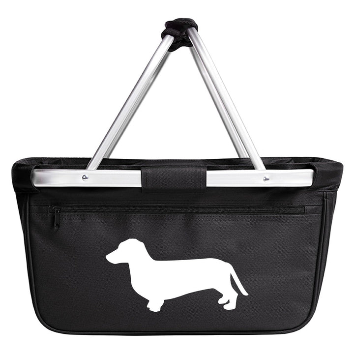 Huuraa Einkaufskorb Dackel Silhouette 20 Liter Black faltbarer Tragekorb Geschenkidee