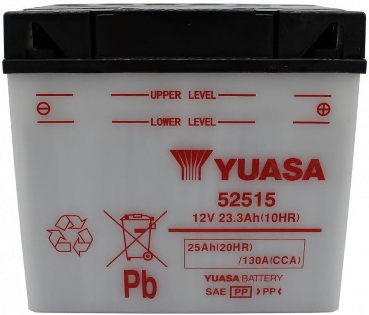 YUASA 52515 -Y- Batterie Offen ohne Saeure, 12 Volt, 130 A, 25 Ah (20 Stunden)