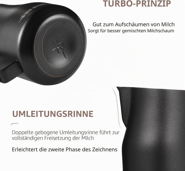 MHW-3BOMBER 450ml(15oz) Milchkännchen Milchkanne Profi, 15oz Milchkännchen Edelstahl für Espresso, C