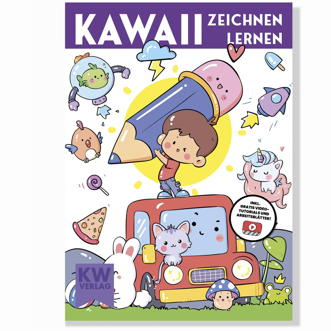 Kawaii zeichnen lernen – über 500 Motive malen lernen: süsse Sachen & süsse Tiere Zeichenbuch - Kawa