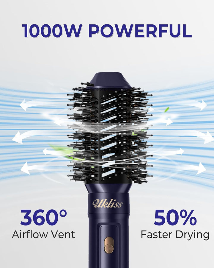 UKLISS 6 in 1 Hairstyler, Haarstyler & Haartrockner Set mit Warmluft Lockenbürste Automatisch, Hair