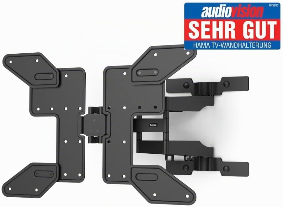 Hama TV Wandhalterung schwenkbar, neigbar, Slim (TV Halterung 37-90 Zoll, VESA 100x100 bis VESA 600x
