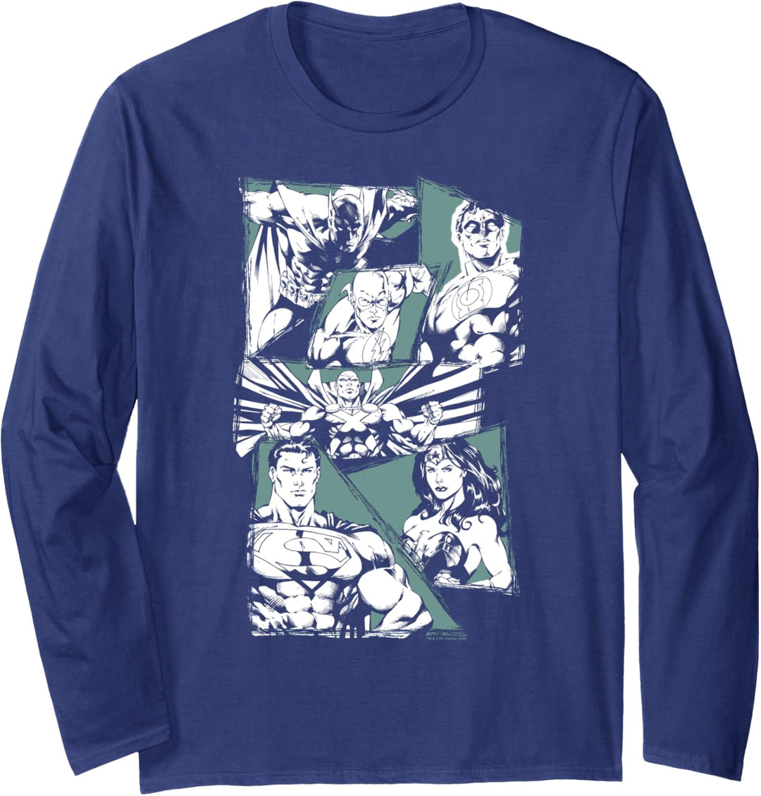 Justice League A Mighty League Langarmshirt