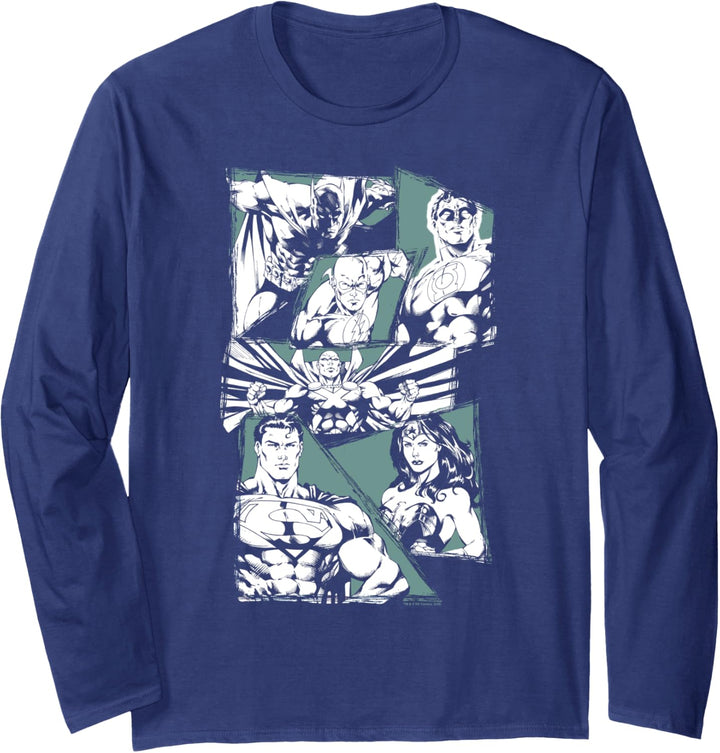 Justice League A Mighty League Langarmshirt