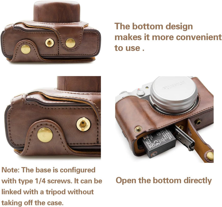 MUZIRI KINOKOO Fuji X100V Tasche aus PU-Leder für Fujifilm X100V Kamera Schutzhülle - Abnehmbares De