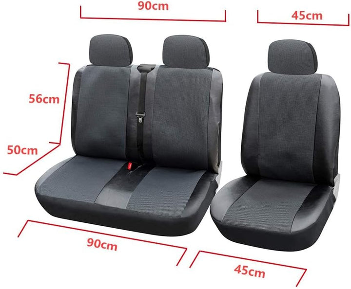 TOYOUN Sitzbezüge Auto für Transporter Vordersitze 2+1 Universal Schonbezüge Sitzschoner Auto für Fa