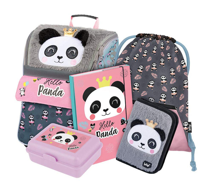 Baagl Schulranzen Mädchen Set 5 Teilig - Zippy Schultasche ab 1. Klasse - Grundschule Ranzen mit Bru