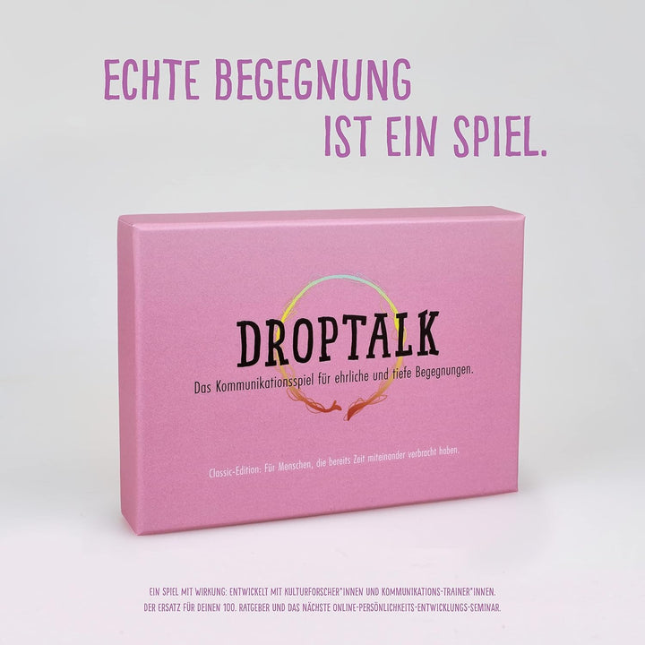 Droptalk, Fragespiel mit Neuem Konzept für Erwachsene, Gespräche für Echte Begegnung und Tiefe Verbu