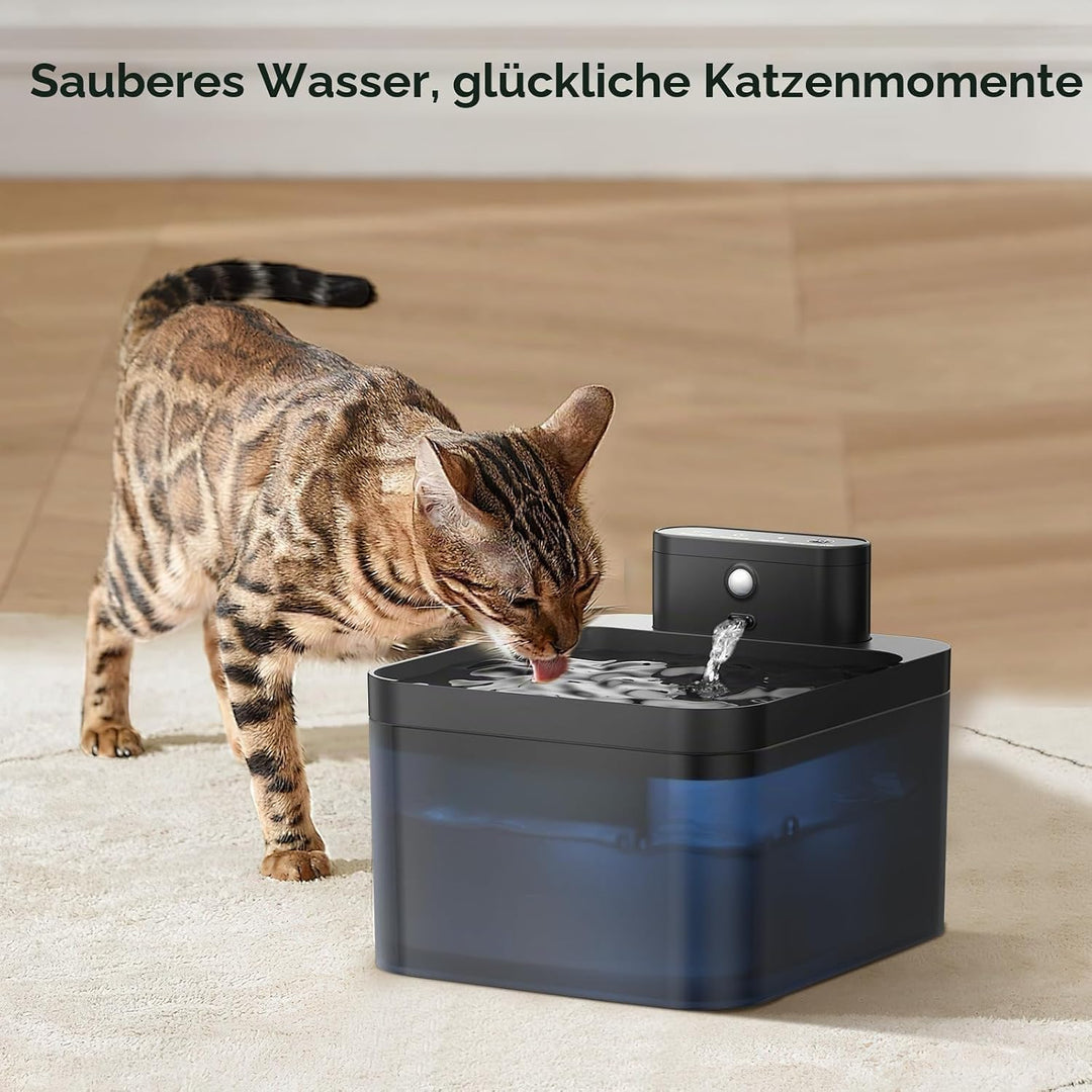 2.5L Katzenbrunnen Kabellos Filter und 6 Stück Aktivkohle Ionenaustauschharz Filter und 6 Stück Pump