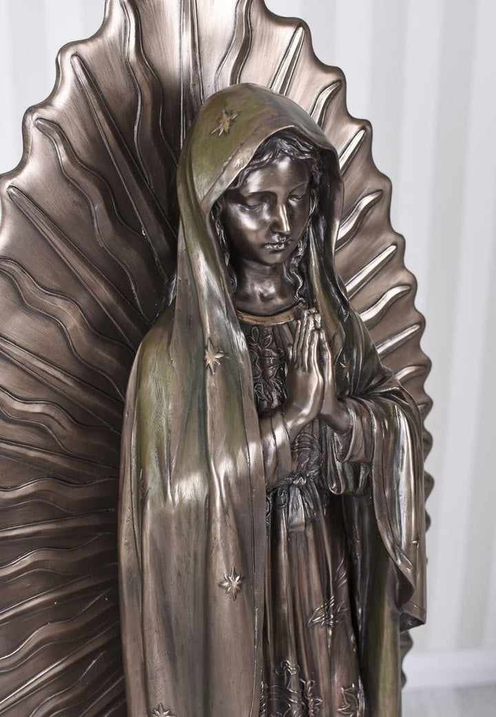 Palazzo Int Madonna Statue 70cm Keramikmasse mit Bronzeschicht Kirchenfigur Frau von Guadalupe Shabb