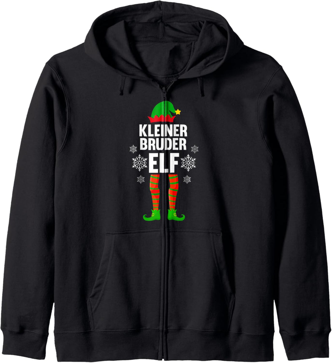 Kleiner Bruder Elf Weihnachtself Partnerlook Weinachts Kapuzenjacke