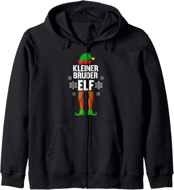 Kleiner Bruder Elf Weihnachtself Partnerlook Weinachts Kapuzenjacke