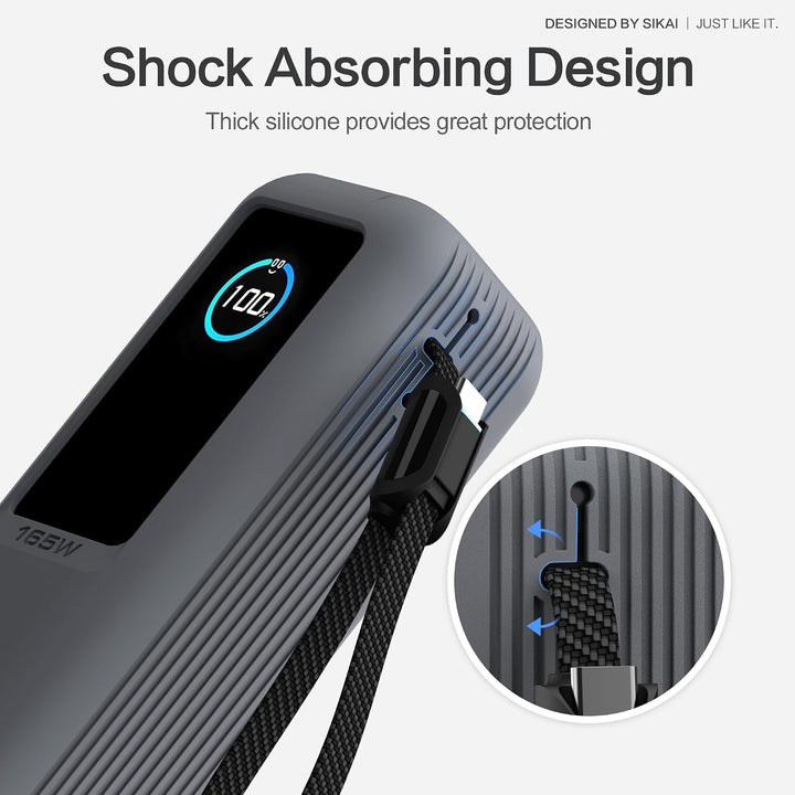 Sikai Silikonhülle für Anker Laptop Powerbank 165W(25000mAh) mit 1/4 Zoll Mutterloch,TF/SIM Karte,Ka