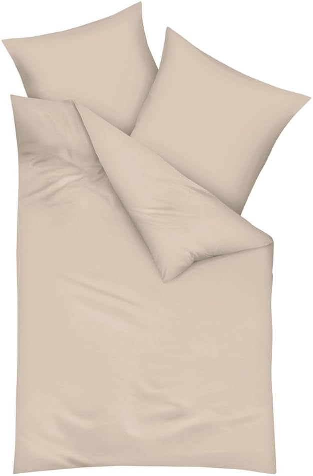 Kaeppel Mako-Satin-Bettwäsche unifarben, 2tlg. mit Reissverschluss weiss, 80X80/135X200 cm Weiss 80X