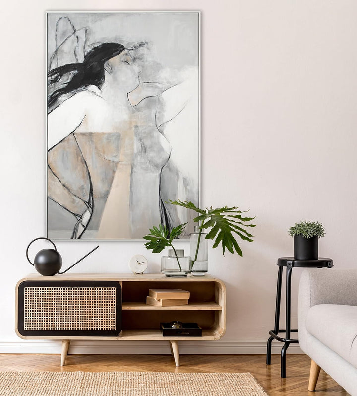 YS-Art XXL Abstrakt Acryl Gemälde auf Leinwand mit Rahmen Mechelen handgemalte Wandbilder Wohnzimmer