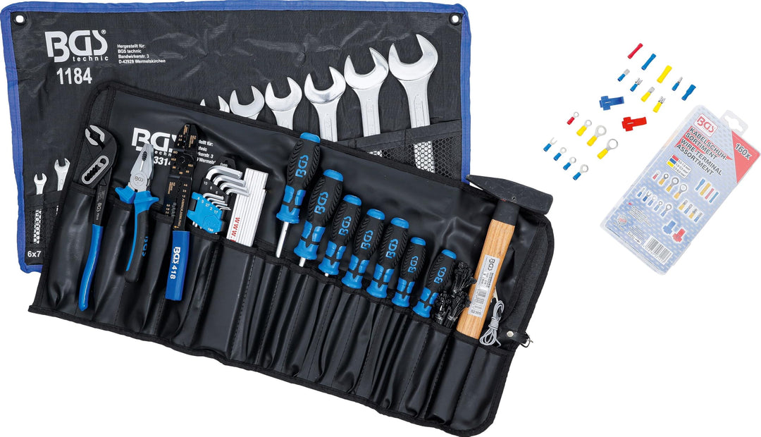 BGS 3322 | Werkzeugsortiment in Rolltasche | 270-tlg. | Profi-Werkzeug-Set für Auto, Motorrad, Haush