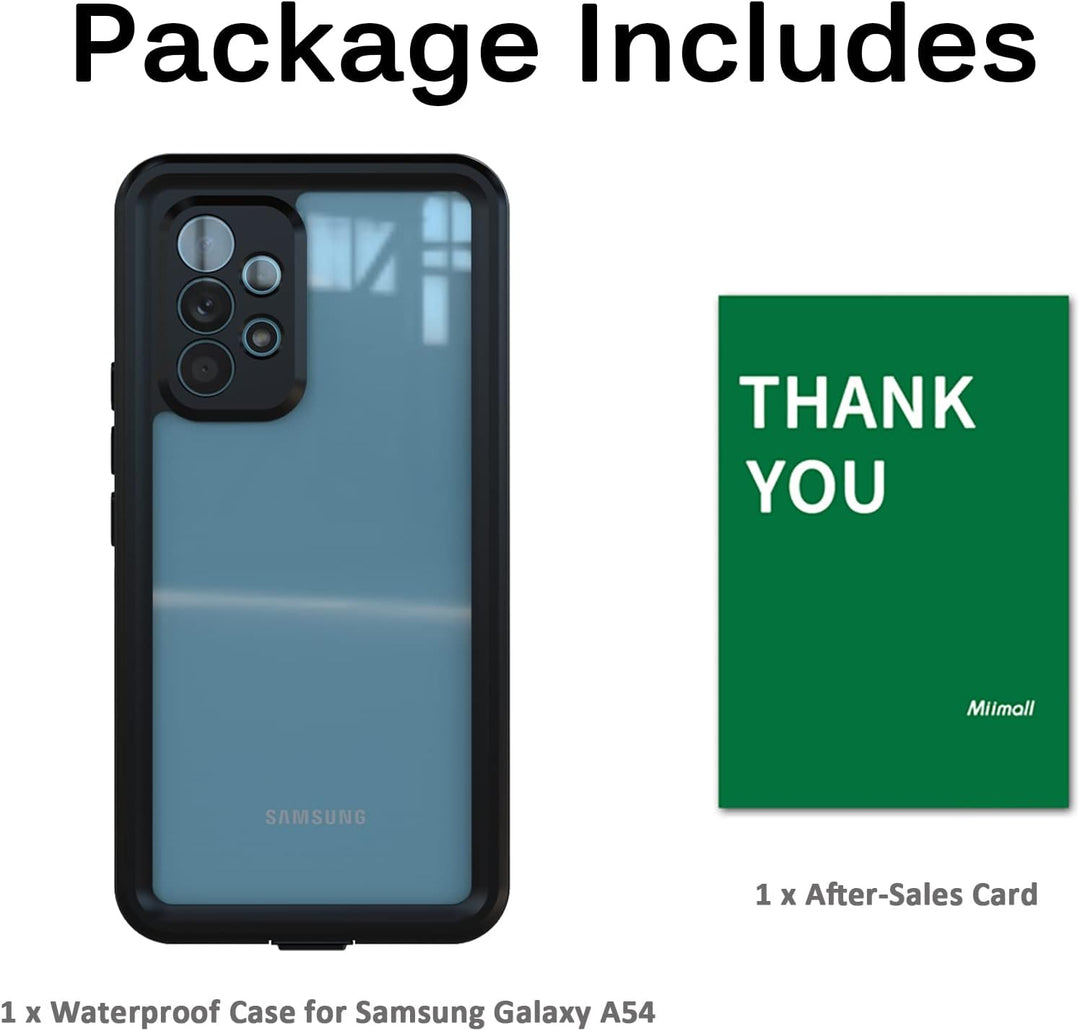 Miimall IP68 Wasserdicht Handyhülle Kompatibel mit Samsung Galaxy A54 Hülle, Galaxy A54 Hülle mit Di